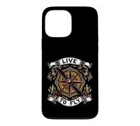 Custodia per iPhone 13 Pro Max Airplane Pilot Live To Fly Aviation Compass Art