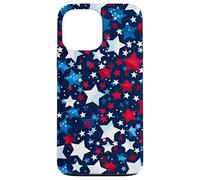Custodia per iPhone 13 Pro Max American Star Pattern Rosso Bianco Blu Celebrazione Patriottica