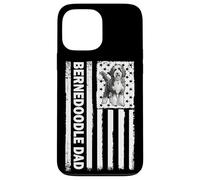 Custodia per iPhone 13 Pro Max American USA Flag 4th July Mens Dads Bernedoodle Dog Lover