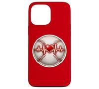 Custodia per iPhone 13 Pro Max Amo la palla da baseball Heartbeat, giocatore di cuore, allenatore, amante dei tifosi