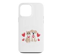 Custodia per iPhone 13 Pro Max Amor Doble Mimos Gato Perro Pareja Animal Linda