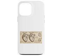 Custodia per iPhone 13 Pro Max Anatomico Cuore Schizzo Da Vinci Vintage Scienza Medica