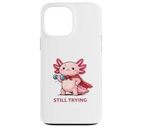Custodia per iPhone 13 Pro Max Ancora provando | Simpatico supereroe Axolotl Gym Motivazione