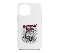 Custodia per iPhone 13 Pro Max Arcobaleno Trota Brutale Forza Pesca a Mosca