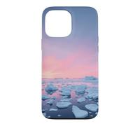 Custodia per iPhone 13 Pro Max Arctic Iceberg Field Sotto Rosa Polare Alba Paesaggio