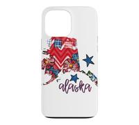 Custodia per iPhone 13 Pro Max Arte regionale con stelle scozzesi floreali dell'Alaska