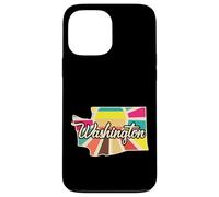 Custodia per iPhone 13 Pro Max Arte Retro Colorata della Storia di Washington
