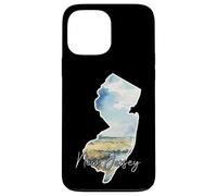 Custodia per iPhone 13 Pro Max Arte Silhouette Acquerello del New Jersey