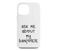 Custodia per iPhone 13 Pro Max Ask Me About My Banjolele Ukulele Cuore Lettere