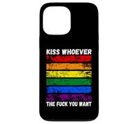 Custodia per iPhone 13 Pro Max bacia chi vuoi Bandiera arcobaleno LGBTQI
