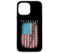 Custodia per iPhone 13 Pro Max Bandiera americana vichinga vintage USA rune Lightning Valhalla