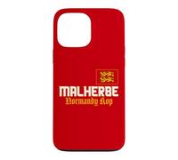 Custodia per iPhone 13 Pro Max Bandiera della Normandia, Leoni Gialli, Malherbe, Uomini Donne Normandia