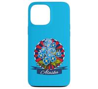 Custodia per iPhone 13 Pro Max Bandiera dell'Alaska Alpine Forget Me Not Patriotic Proud Alaska USA