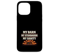 Custodia per iPhone 13 Pro Max Barn Rules Horse Barn Authority Humor Proprietario Trainer Confine