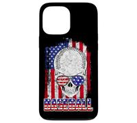 Custodia per iPhone 13 Pro Max Baseball American Flag Skull Sunglass Patriotic 4th July
