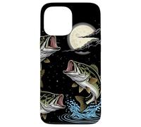 Custodia per iPhone 13 Pro Max Bass Fish Howling The Moon Vintage Pescatore Pescatore Regali