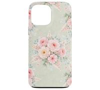 Custodia per iPhone 13 Pro Max Begonie Provinciali Vintage Paese Francese Salvia Morbida