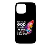Custodia per iPhone 13 Pro Max Benedetto da Dio Amato da Gesù Spirito Santo Cristo Farfalla