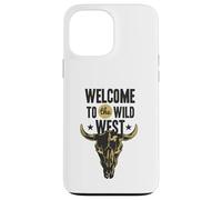 Custodia per iPhone 13 Pro Max Benvenuti al Wild West Bull Skull Vintage Western Logo