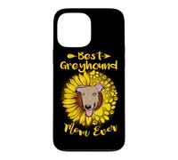 Custodia per iPhone 13 Pro Max Best Greyhound Dog Mom Ever Sunflower Funny Paw Dogs Lovers