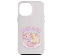 Custodia per iPhone 13 Pro Max Besties Axolotl Capybara Bubble Tea Carino Kawaii Anime Animale