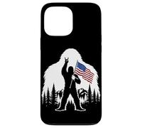 Custodia per iPhone 13 Pro Max Bigfoot Rock On Sasquatch Yeti - Bandiera degli Stati Uniti