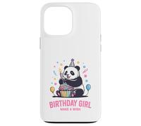 Custodia per iPhone 13 Pro Max Birthday Girl Design Panda Cupcake Esprimi un desiderio
