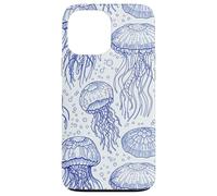 Custodia per iPhone 13 Pro Max Blue Jellyfish Ocean Pattern Aquatic Marine Life