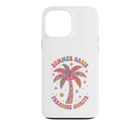 Custodia per iPhone 13 Pro Max Boho Summer Oasis Paradise attende una palma tropicale retrò