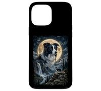 Custodia per iPhone 13 Pro Max Border Collie con Luna - cani