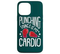 Custodia per iPhone 13 Pro Max Boxer Citazione Punching Things Is My Cardio Funny Boxing