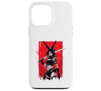 Custodia per iPhone 13 Pro Max Bunny Anime Girl Samurai Stile Giapponese Guerriero Grafica