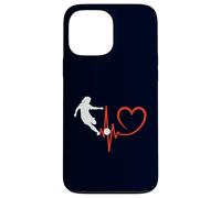 Custodia per iPhone 13 Pro Max Calcio Ragazza Battito Cuore Giocatore Femminile Calci Passione