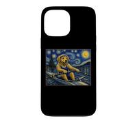 Custodia per iPhone 13 Pro Max Canottaggio Golden Retriever Art Rower Dog in barca a fila