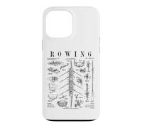 Custodia per iPhone 13 Pro Max Canottaggio Rower Otto Remo Racing Shell Barca Brevetto Vintage