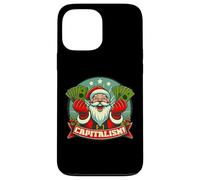 Custodia per iPhone 13 Pro Max CAPITALISMO! Funny Greedy Santa Claus Consumer Christmas Meme
