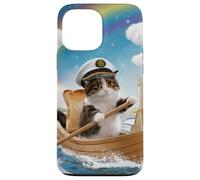 Custodia per iPhone 13 Pro Max Capitan Cat Toast Boat Rainbow Fantasy