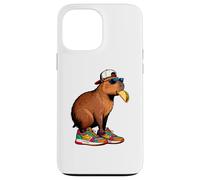 Custodia per iPhone 13 Pro Max Capybara Kids, Rodent Eating Taco Funny Capybara