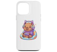 Custodia per iPhone 13 Pro Max Capybaras Rodents Gaming Can't Hear You I'm Gaming Capybara
