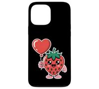 Custodia per iPhone 13 Pro Max Carino Fragola Che Tiene Cuore Palloncino Kawaii Fruit Art