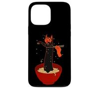 Custodia per iPhone 13 Pro Max Carino gatto nero Ramen Noodle Anime Style Artwork