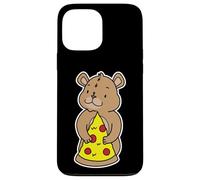 Custodia per iPhone 13 Pro Max Carino Orso Cucciolo Abbracciare Pizza Slice