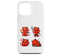 Custodia per iPhone 13 Pro Max Carino Rosso Baby Devil Character Set Forme Mania