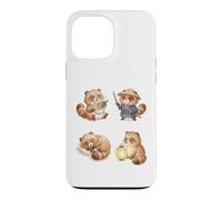 Custodia per iPhone 13 Pro Max Carino Tanuki Raccoon Cane Giapponese Chibi Animale