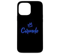 Custodia per iPhone 13 Pro Max Carmelo il re/corona blu e nome per gli uomini chiamato Carmelo