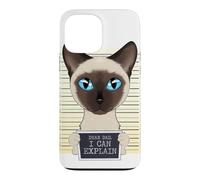 Custodia per iPhone 13 Pro Max Caro papà, posso spiegare, io gatto siamese, papà, io