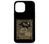 Custodia per iPhone 13 Pro Max Carta dei tarocchi con lucertola dal collo celeste