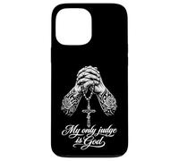 Custodia per iPhone 13 Pro Max Chicano tatuato Il mio unico giudice è Dio che prega le mani