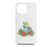 Custodia per iPhone 13 Pro Max Christmas Holiday Wreath Birdhouse Birds & Bells