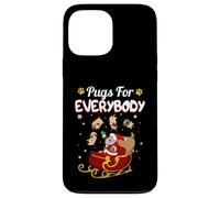 Custodia per iPhone 13 Pro Max Christmas Pugs For Everybody Santa's Sleigh Pug Dog lover